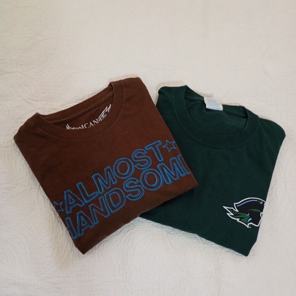 Pack of 2 graphic t-shirt  plain t-shirts men's short-sleeved size M